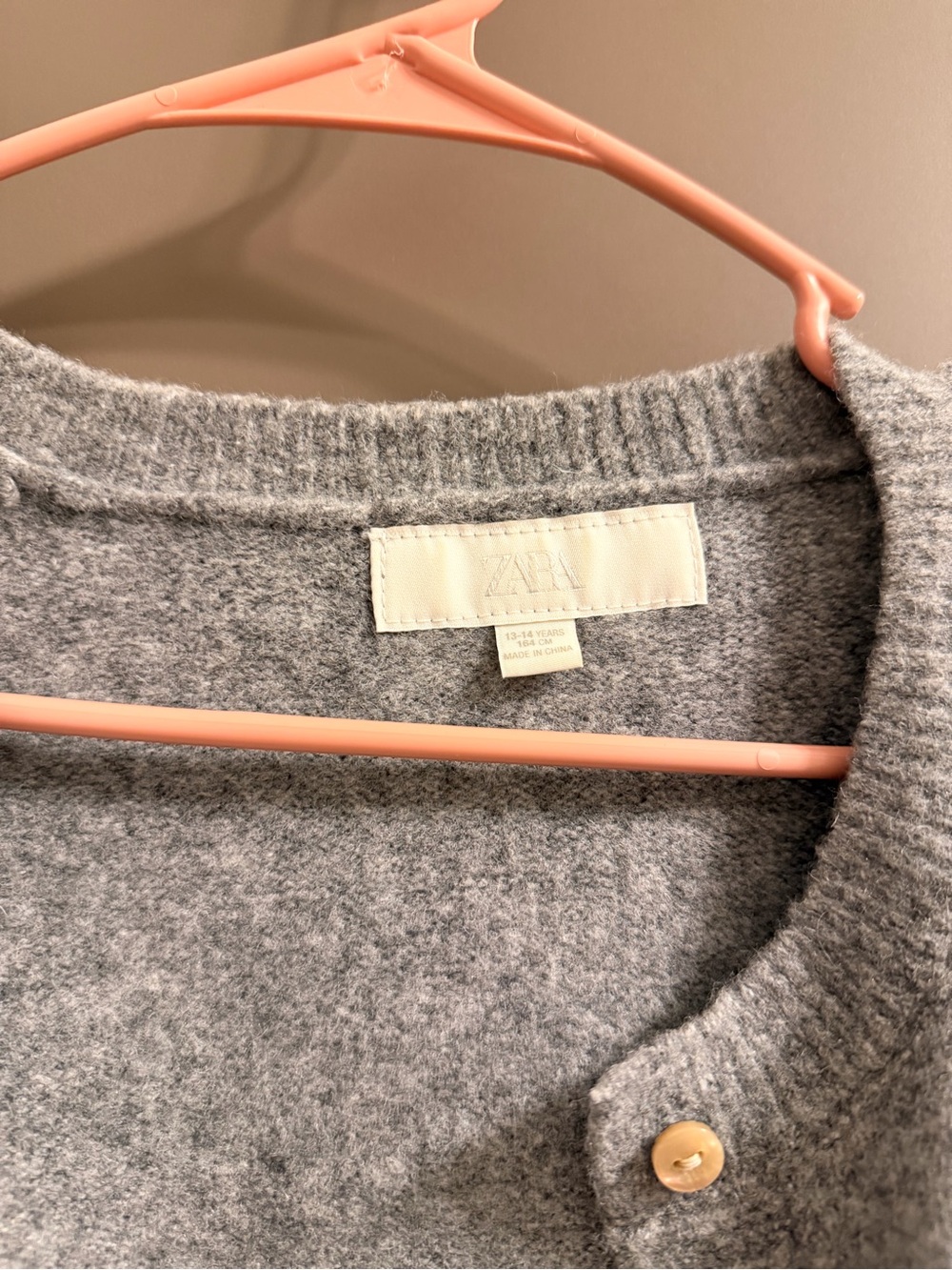 Zara Gray Ruffle-Trim Button Cardigan - Picture 2 of 3